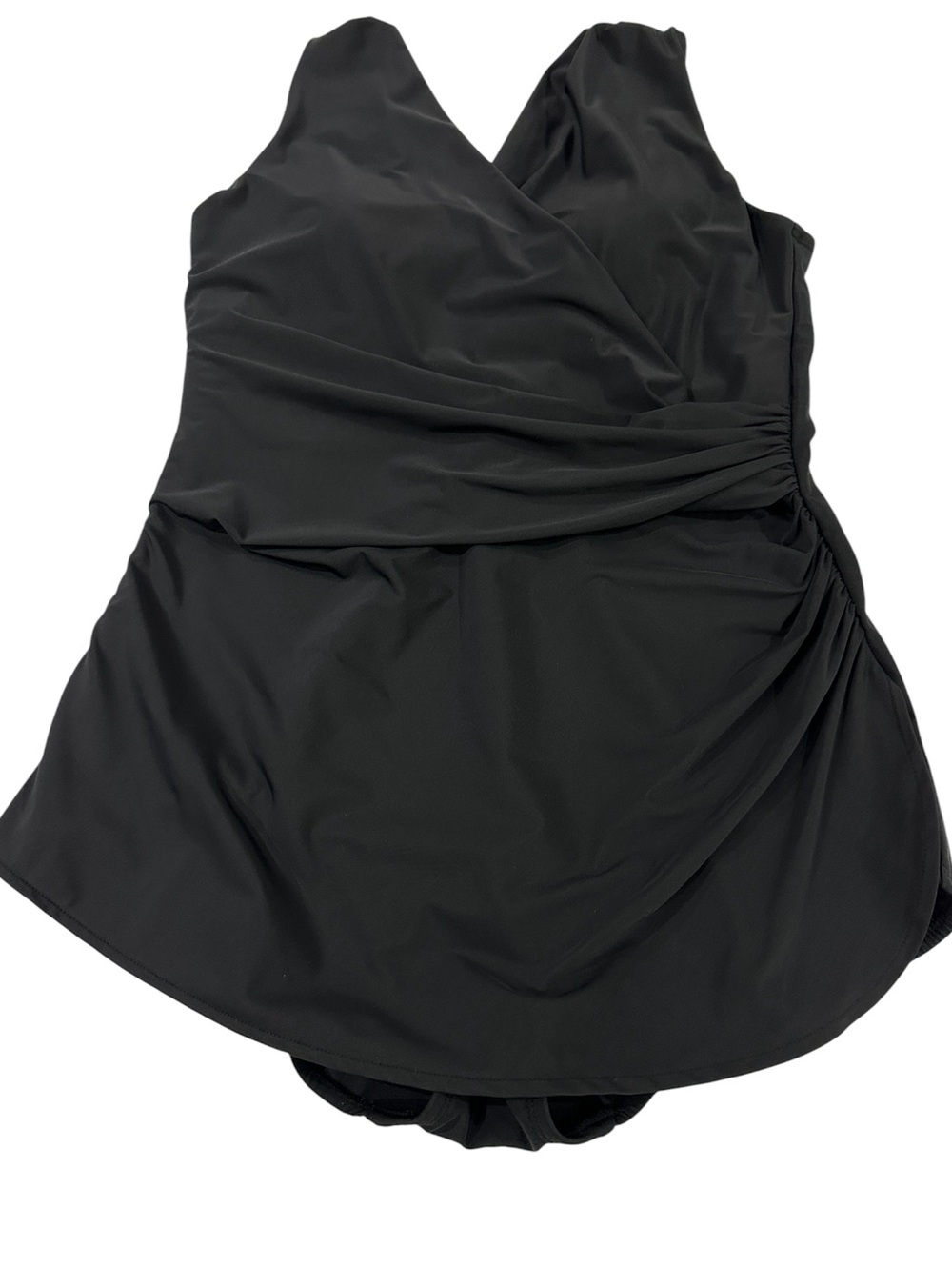 Lands’ End Surplice Drape One-Piece Swimsuit